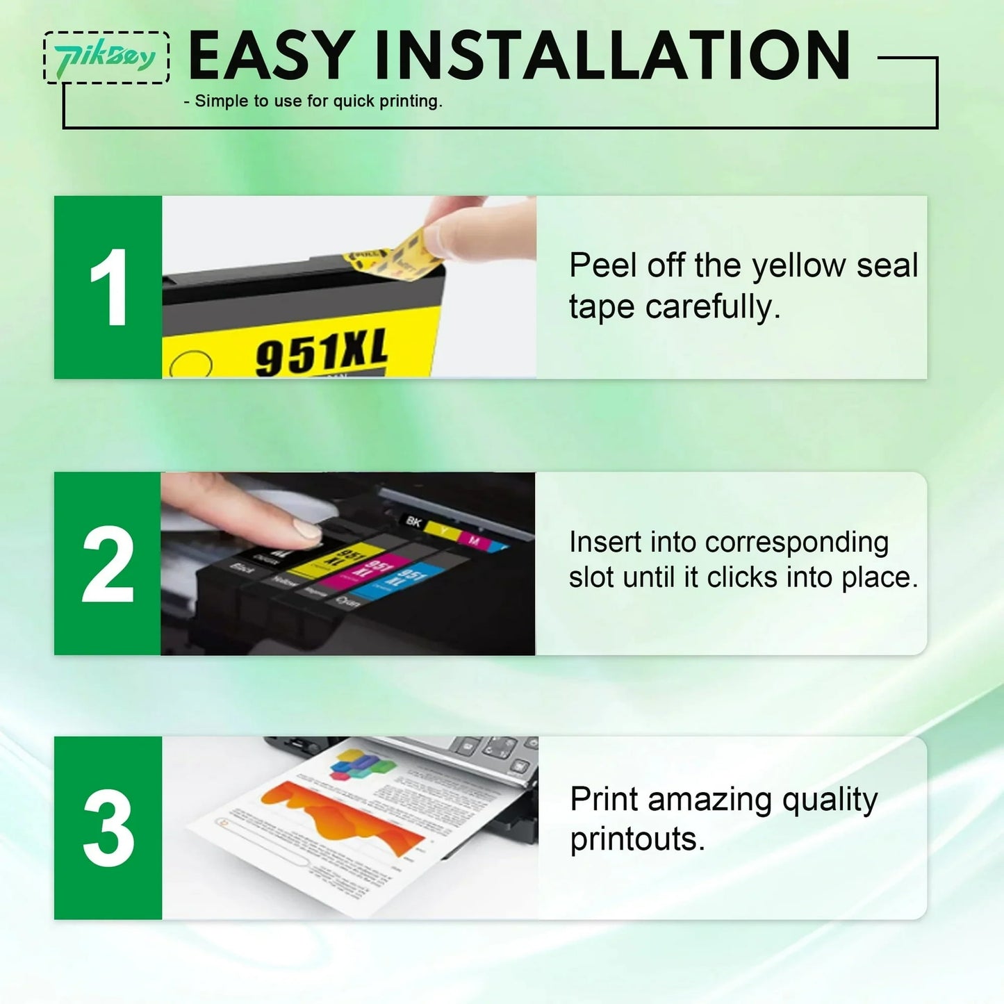 950XL 951XL Ink Cartridges Compatible for HP 950 951 Ink Cartridge for OfficeJet Pro 8600 8610 8620 276DW 251DW, Black, Cyan, Magenta, Yellow, 4-Pack