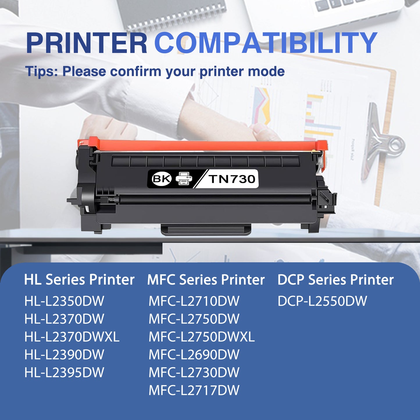 TN730 Toner Cartridge ZXTZX Compatibles for Brother TN-730 ZXTZX Compatibles for HL-L2370DW MFC-L2750DW Series Printers 4 Pack Black