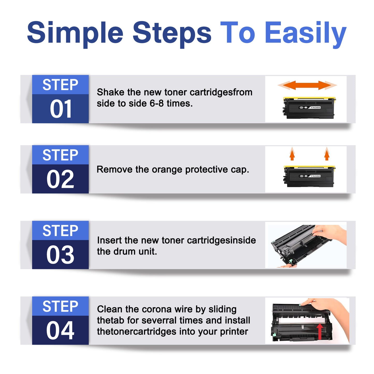 TN350 Toner Cartridge ZXTZX Compatibles for Brother TN350 Compatibles for HL-2040N MFC-7225N Series Printers 1 Pack Black