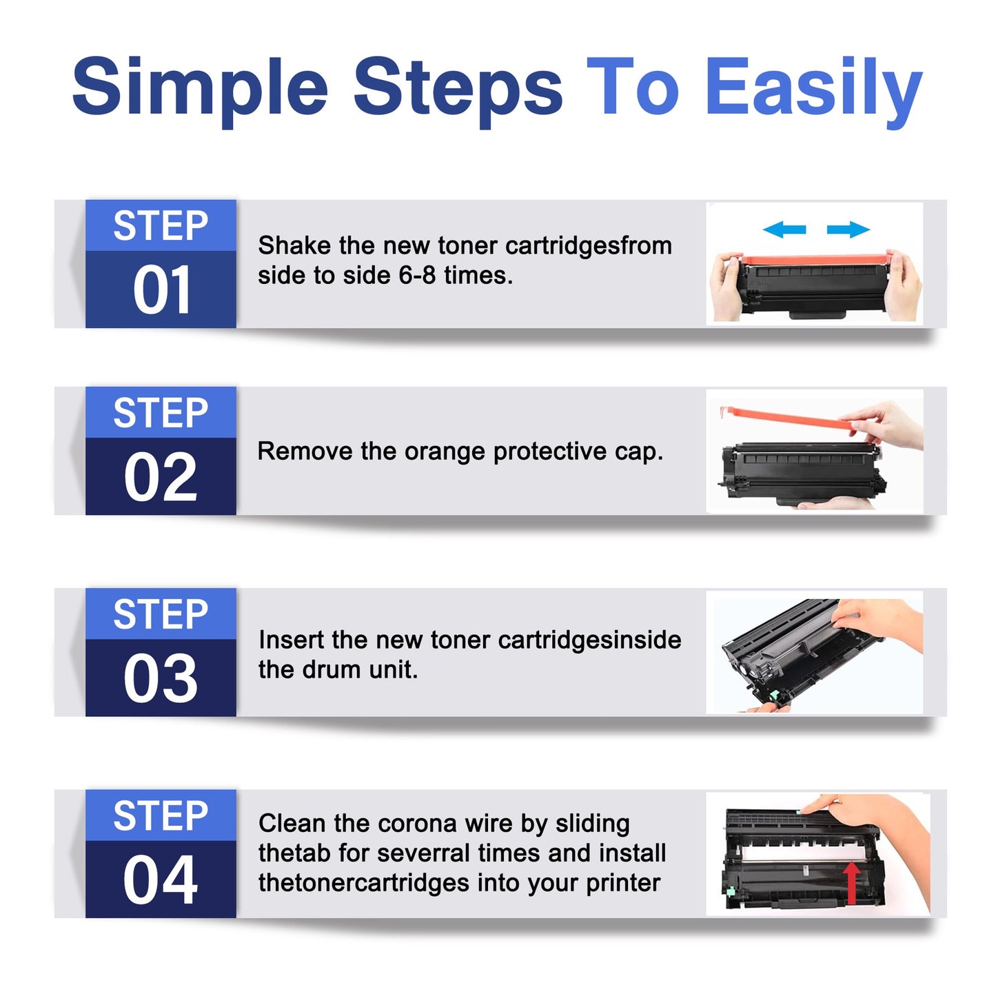 TN830xl TN-830 Toner Cartridge Compatibles for Brother TN 830xl Compatibles for HL-L2465DW MFC-L2760DW Series Printers 2 Pack Black