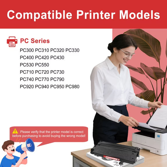 E40 Black Toner Cartridge 1 Pack Compatible for Canon E40 1491A002AA Toner PC300 PC310 PC420 PC430 PC530 PC730 PC740 PC770 PC950 PC980 Printer Toners