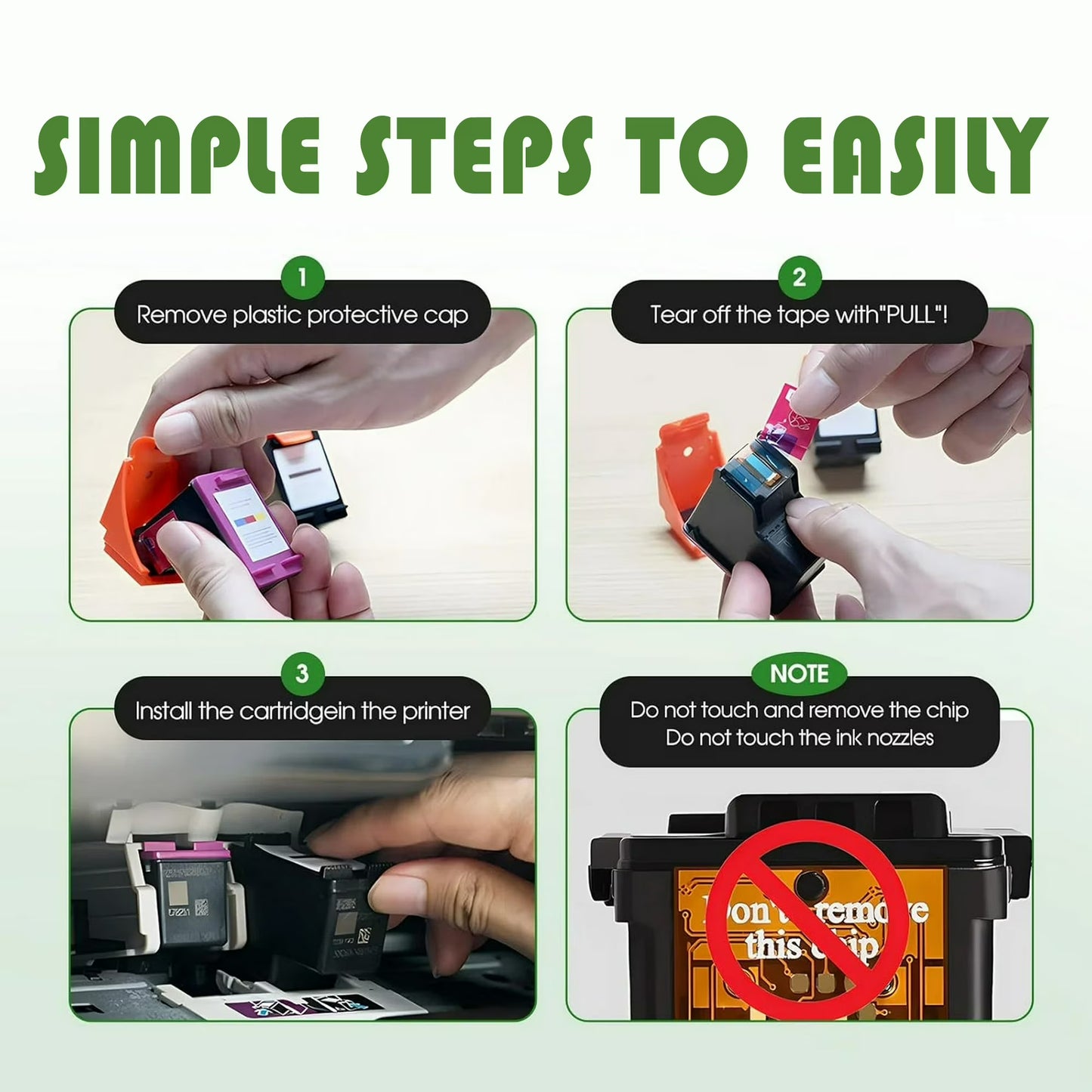 61XL Ink Cartridges Compatible for 61 Ink OfficeJet 2621 4632 ENVY 5530 61 XL Printer Ink 2-pack