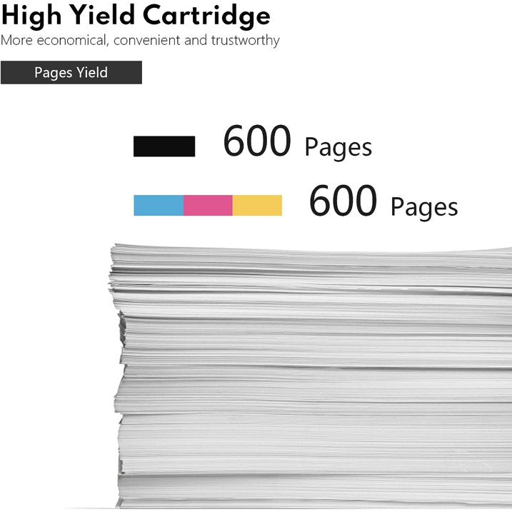 LC75 5-Pack (BK/C/M/Y) High Yield Ink Cartridge Replacement for Brother LC75 Mfc-J280W Printer