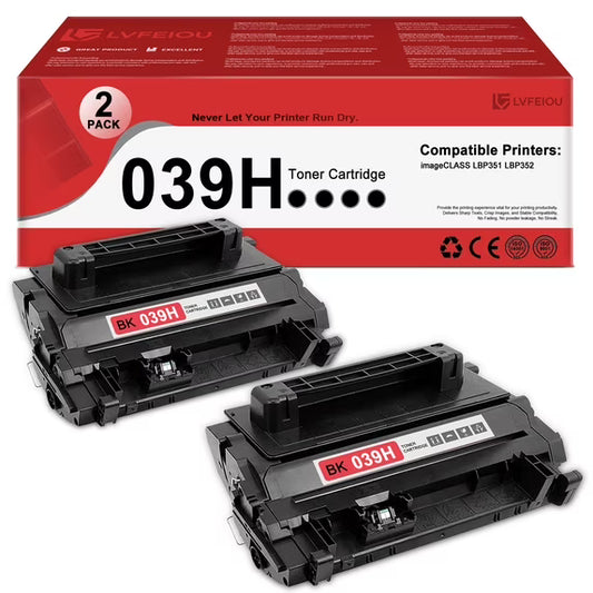 039H Black Toner Cartridge 2 Pack Compatible for Canon 039H CRG 039H Toner imageCLASS LBP351 LBP352 Printer Toners