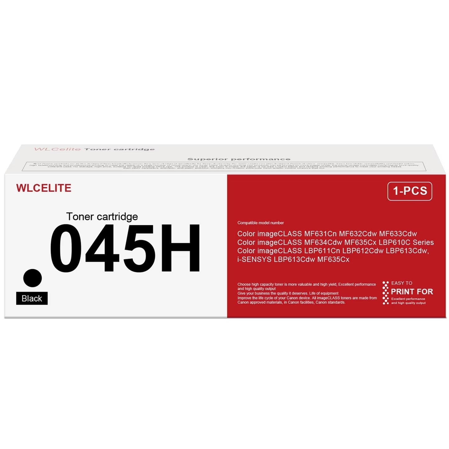 045H Toner Compatible for Canon 045H Black Toner Cartridge For MF632Cdw LBP612CDW