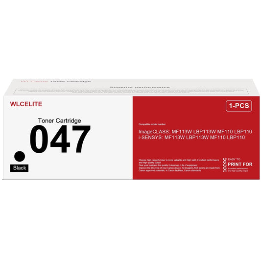 047 Toner Replacement for Canon 047 Black Toner Cartridge for Color imageCLASS LBP113W LBP112 LBP110 Printers