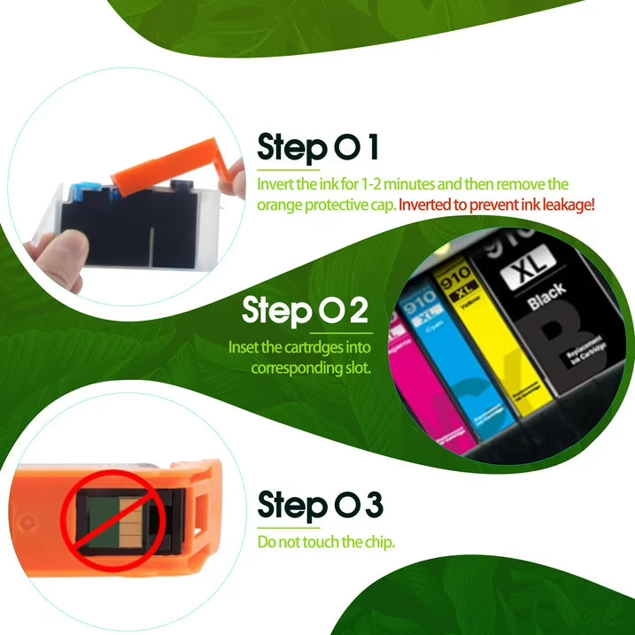 910XL Ink Cartridges Combo Pack Compatible for HP910 XL Ink Cartridges 910 Ink for OfficeJet 8022e 8020 Pro 8015e 8028e Printers Ink 910 (4 Pack)