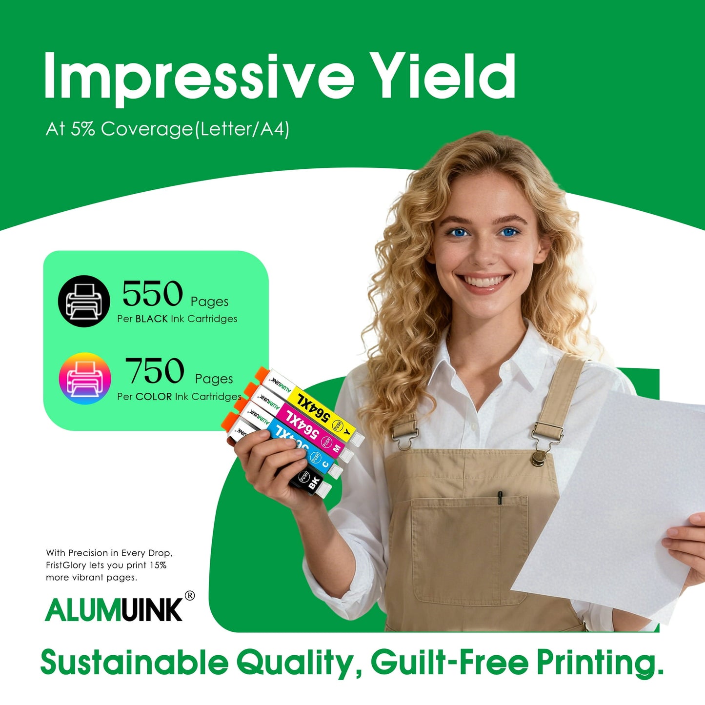 564XL Ink Cartridge (4-Pack Black/ Cyan/ Magenta/ Yellow) Compatible for HP564 XL Ink Cartridges for DeskJet 3520 OfficeJet 4620 PhotoSmart B8550 Printer