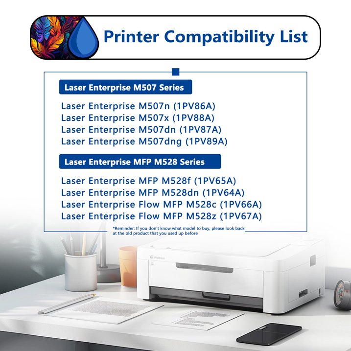 89A Toner Cartridge 1 Pack Compatible for HP 89A CF289A Black Toner Cartridges for Laser Enterprise M507, MFP M528 Series Printers