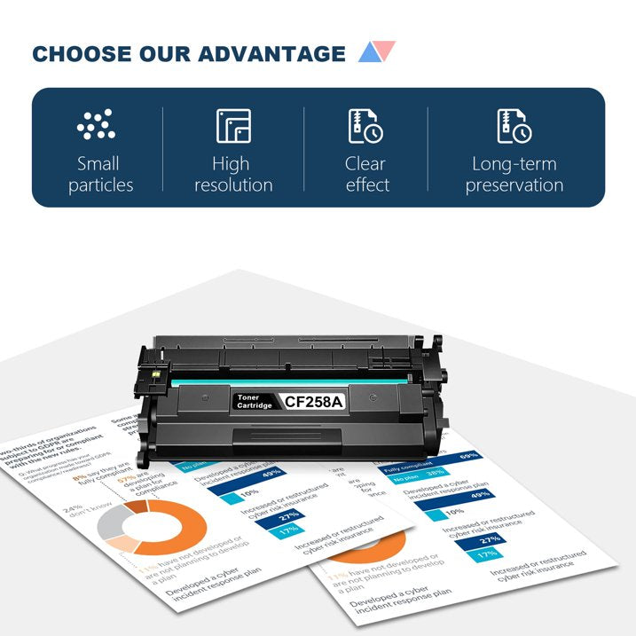 58A CF258A Black With Chip Compatible for 58A Toner Cartridges M404n M404dn MFP M428fdw (2 Pack)