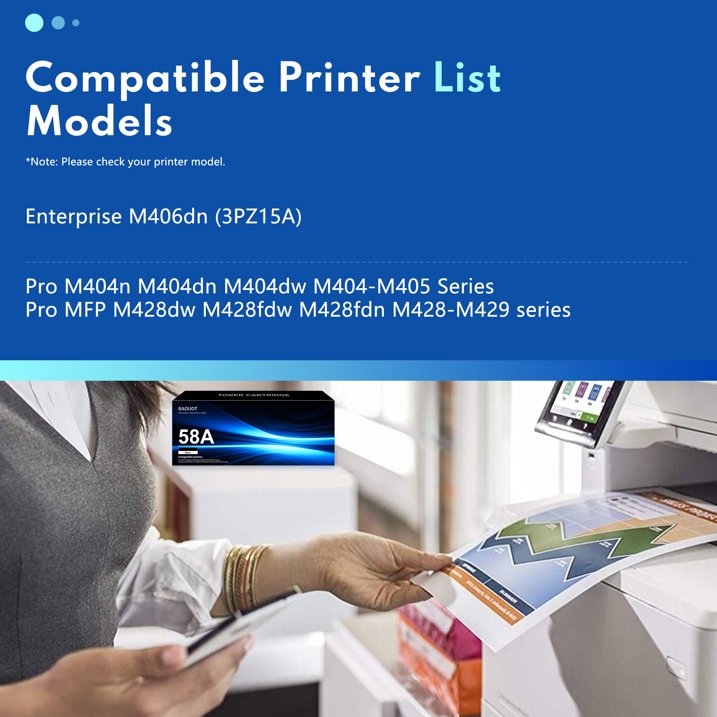 58A Toner Cartridge Yields Up to 3,500 Pages Black 2-Pack Compatible for CF258A Pro M404n M404dn MFP M428fdw M428dw M428fdn Printer
