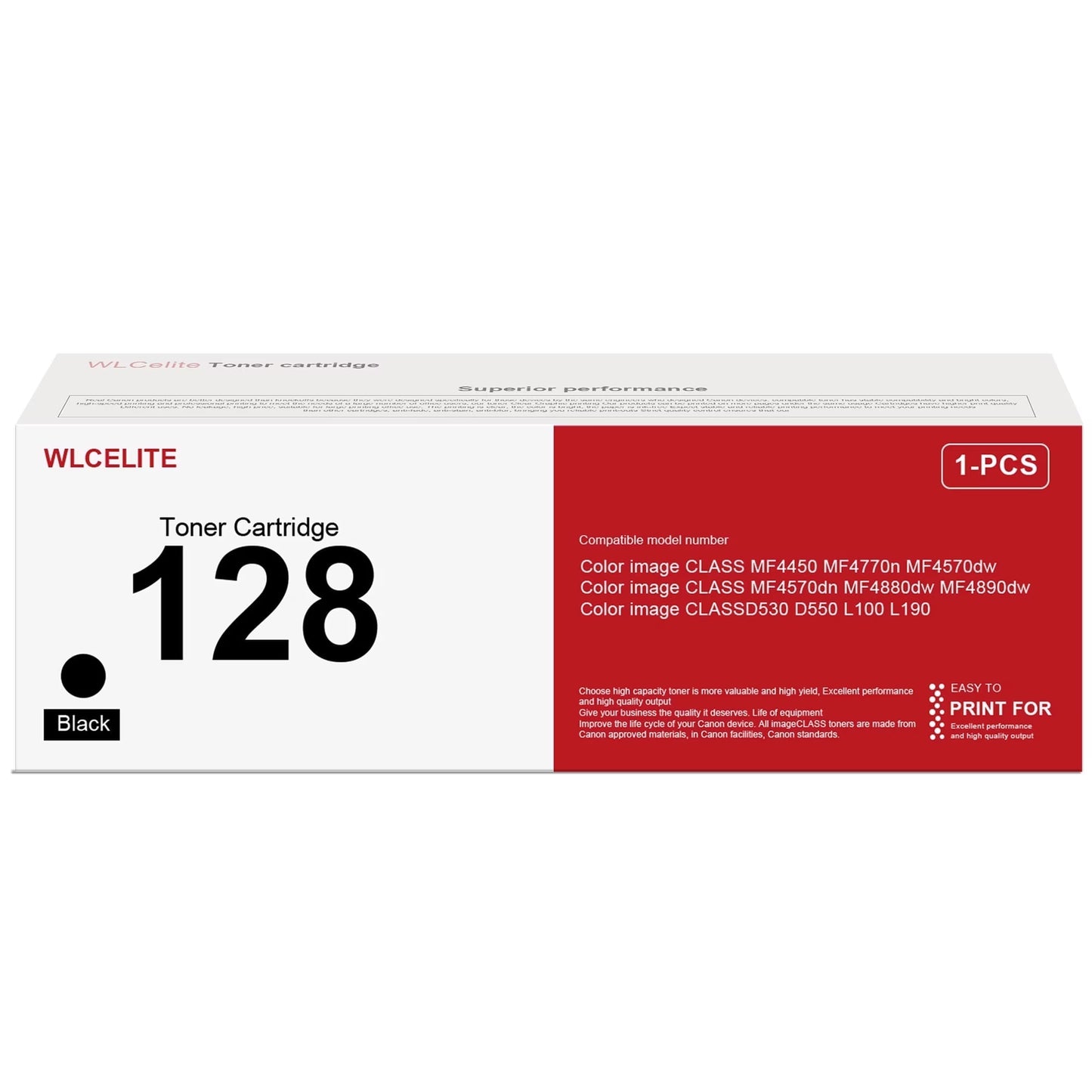 128 Black Toner Cartridge Replacement for Canon 128 Toner Cartridge for MF4770n MF4570dw Printer