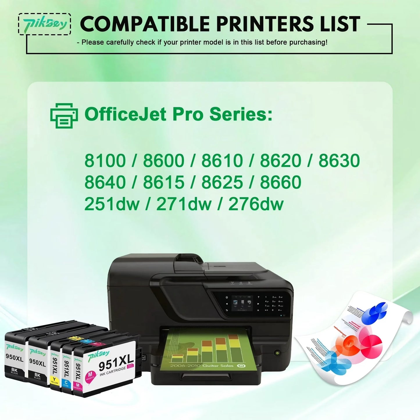 950XL and 951XL Ink Cartridges Combo Pack (5 Pack) - Compatible for HP 950 and 951 Ink Cartridge for OfficeJet Pro 8600 8610 8630 8660 76DW 251DW Printers