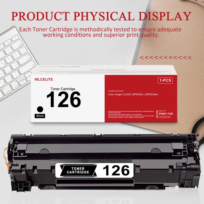 126 Black Toner Cartridge Replacement for Canon 126 Toner Cartridge for LBP6200d LBP6230dw Printer