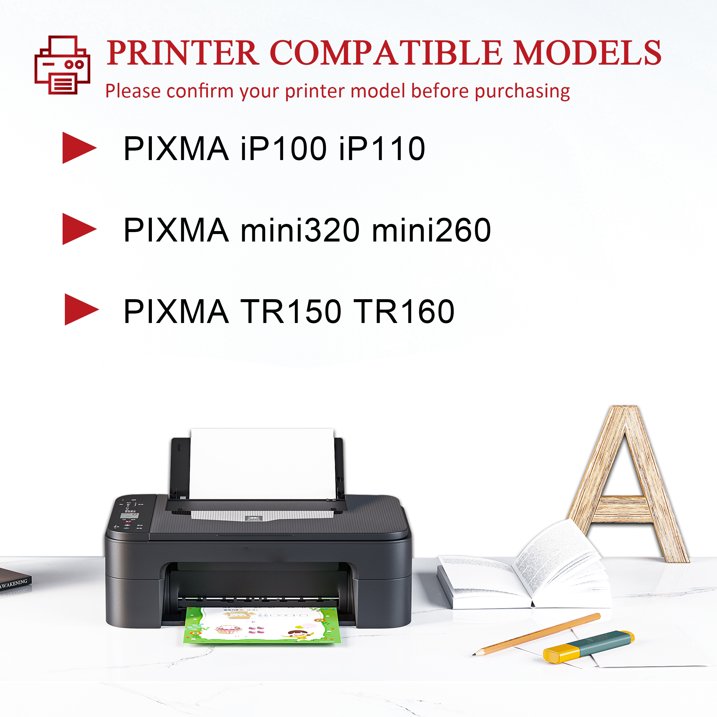 PGI-35 CLI-36 Ink Cartridges Replacement for Canon 35 36 Ink for Canon Pixma iP100 iP110 Printers (2* Black 1* Tri-Color)