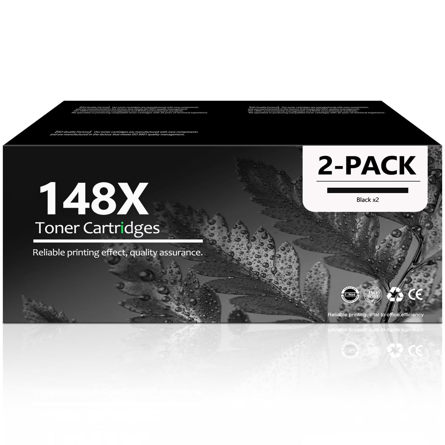 148X Black Toner Cartridge Compatible for 148X W1480X for LaserJet Pro 4001dw 4001n Printer (2 Pack)