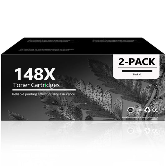 148X Black Toner Cartridge Compatible for 148X W1480X for LaserJet Pro 4001dw 4001n Printer (2 Pack)