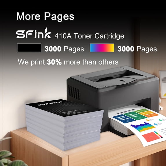 410A(4-Pack Black Cyan Yellow Magenta)Toner Cartridges Compatible for HP410A CF410A CF411A CF412A CF413A for Color LaserJet Pro M452dw M452nw M452dn,MFP M477fnw M477fdn M477fdw M377dw