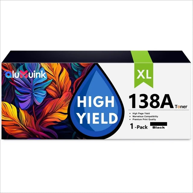 138A Toner Cartridge 1 Pack Compatible for HP 138A W1380A Black Toner Cartridges for Laser Pro 3001, MFP 3101 Series Printers