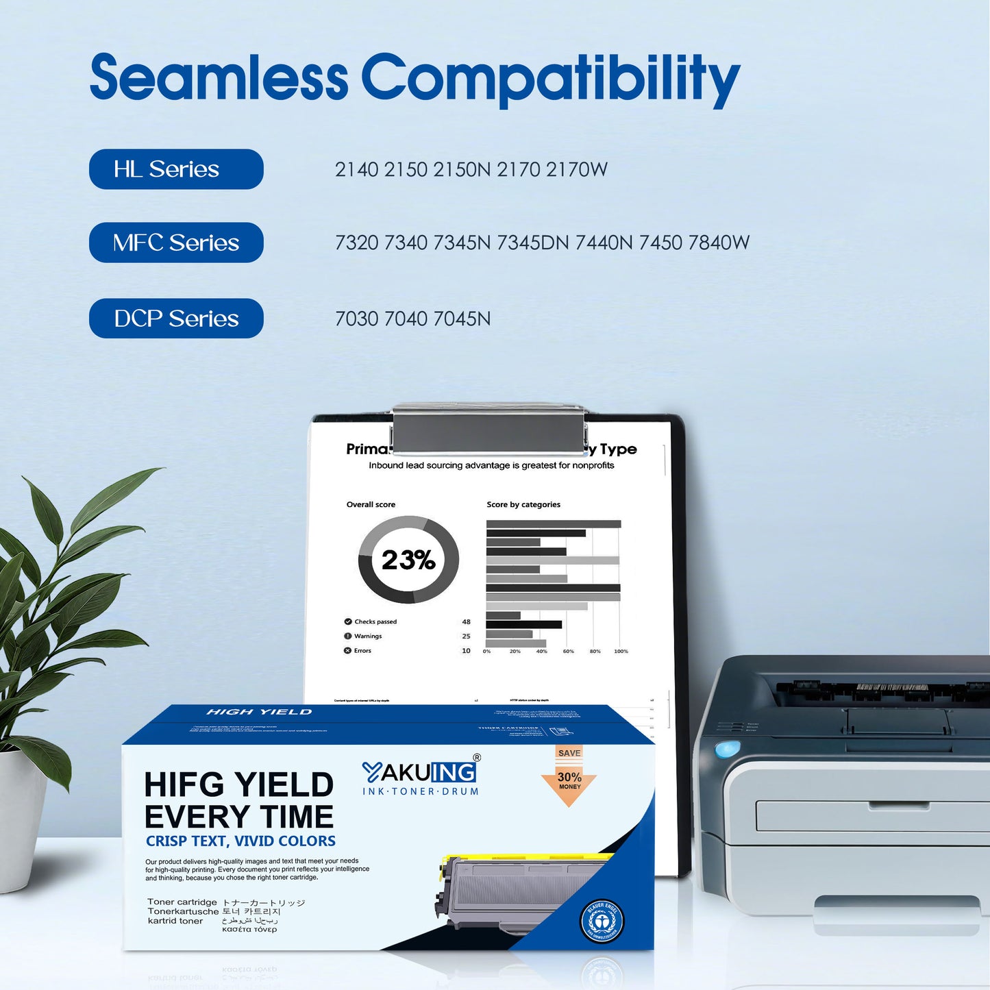 TN360 TN 360 Toner Cartridge Compatible for Brother TN360 High Yield Black Works with HL-2140 DCP-7030 MFC-7320 7340 [1-Pack, 2800 Pages Per Cartridge]