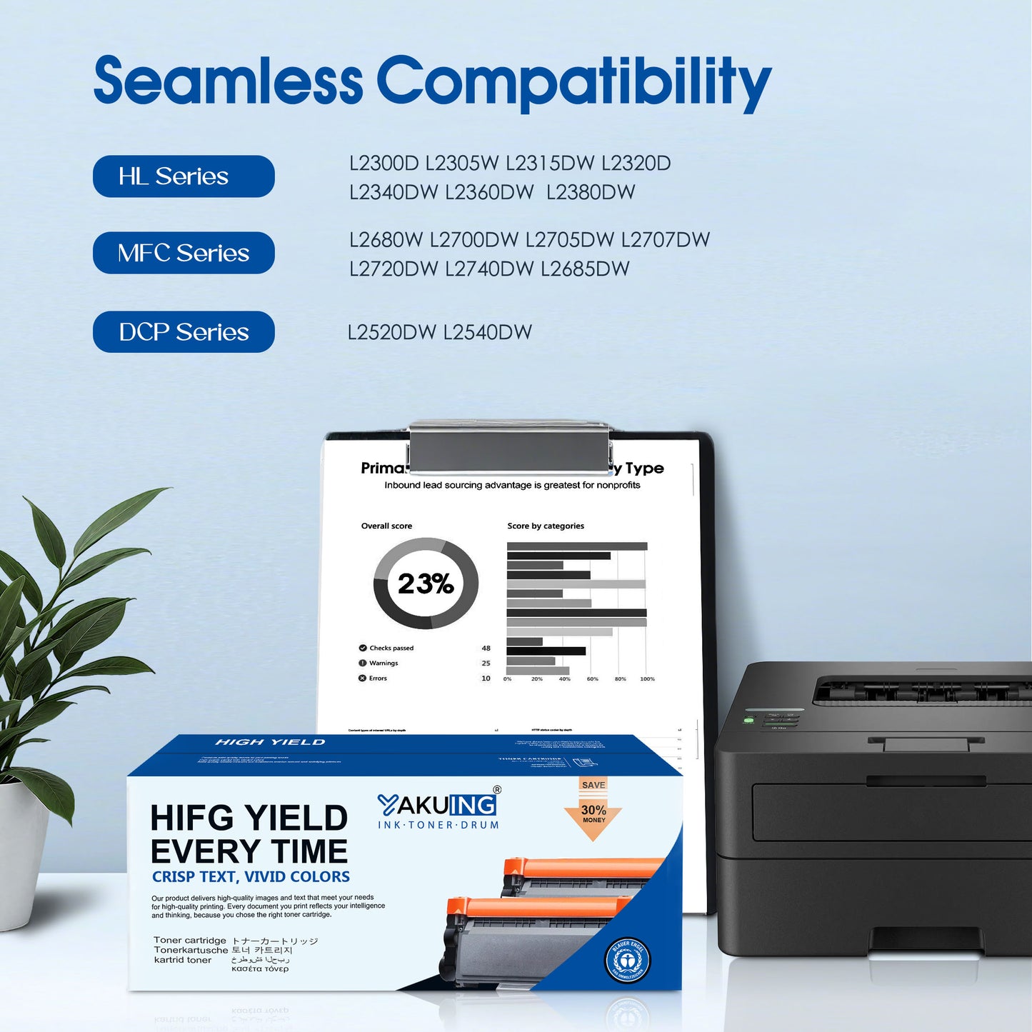 TN 660 TN660 Toner Cartridge Compatible for Brother TN660 High Yield Black Works with HL-L2320D DCP-L2520DW L2540DW MFC-L2685DW L2707DW ( 3 Pack )
