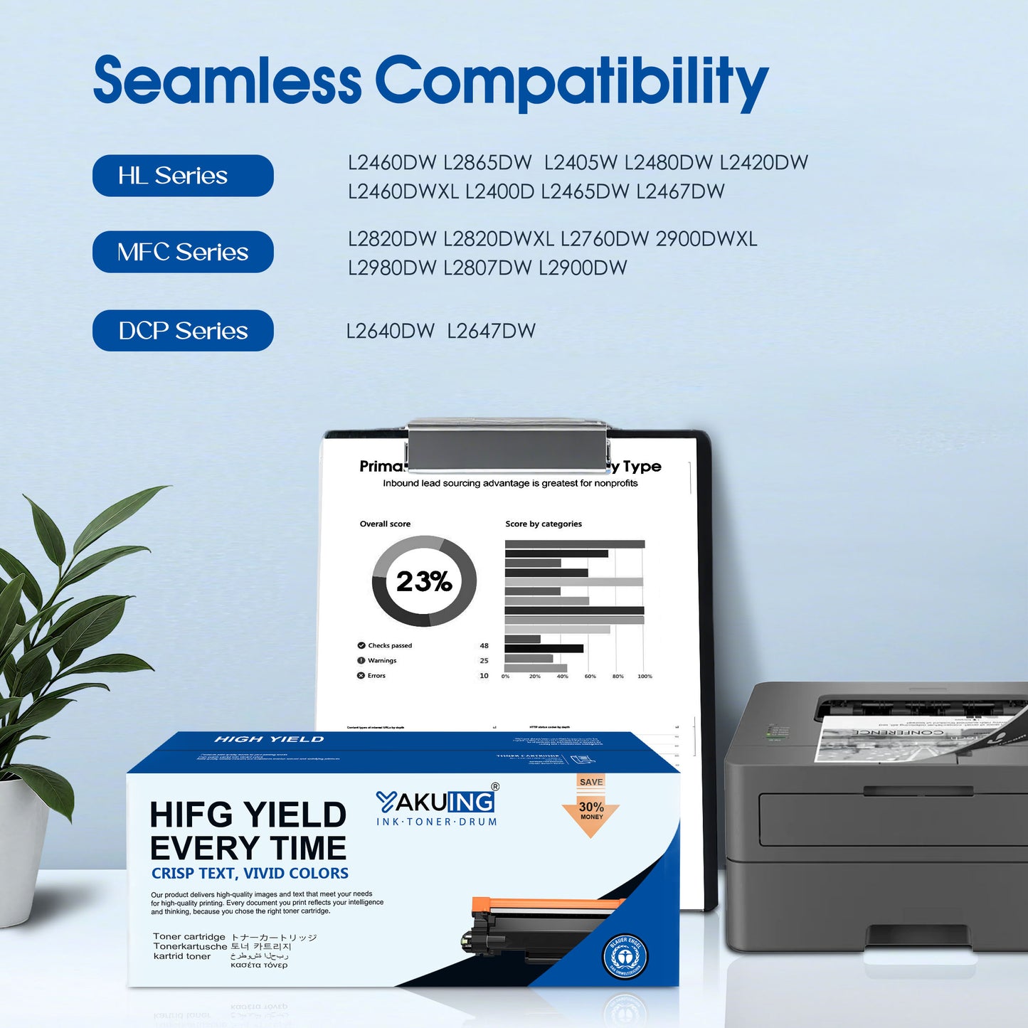 TN 830XL TN-830XL Toner Cartridge Compatible for Brother TN830XL High Yield Black Works with MFC-L2900DWXL HL-L2480DW DCP-L2647DW ( 1 Black )