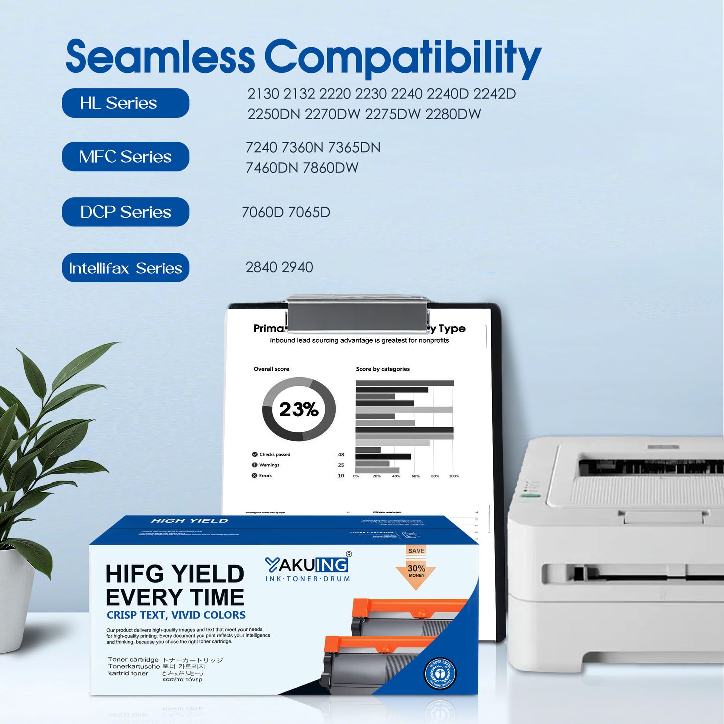 TN 450 TN-450 Toner Cartridge Compatible for Brother TN 450 High Yield Black Works with DCP-7065D Intellifax-2890 HL-2240D 2242D [ 4-Black, 2800 Pages Per Cartridge ]