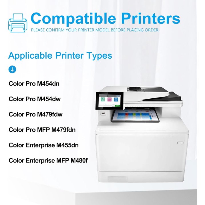 414A Toner Cartridges (with Chip) Compatible for 414A W2020A 414X W2020X Color Pro MFP M479fdw M454dw M454dn M479fdn Printer Ink (Black Cyan Magenta Yellow, 4-Pack)