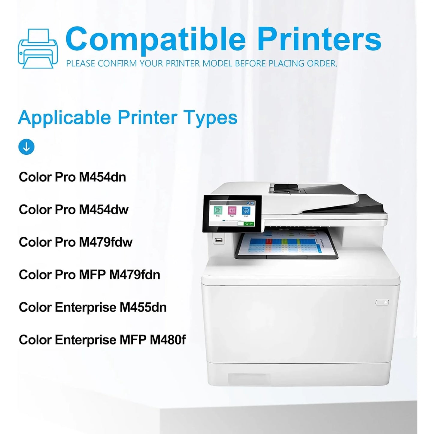 414A Toner Cartridges (with Chip) Compatible for HP 414A W2020A 414X W2020X Color Pro MFP M479fdw M454dw M454dn M479fdn Printer Ink (Black Cyan Magenta Yellow, 4-Pack)