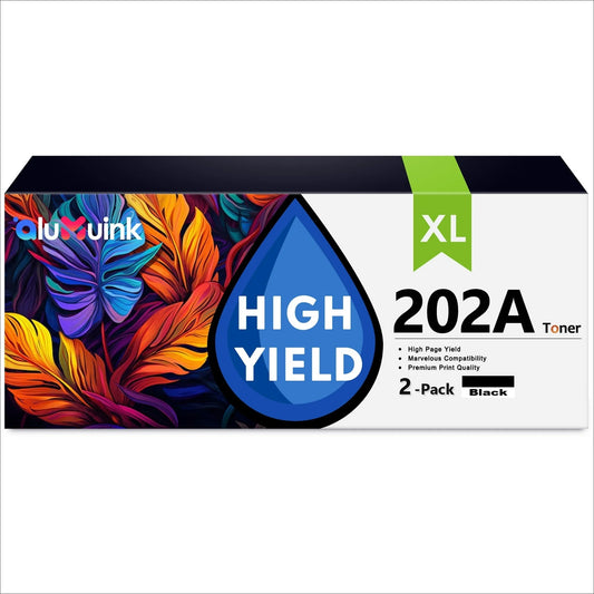 202A Toner Cartridge 2 Pack Compatible for HP 202A CF500A Black Toner Cartridges for Color Laser Pro M254, Color Laser Pro MFP M281 Series Printers