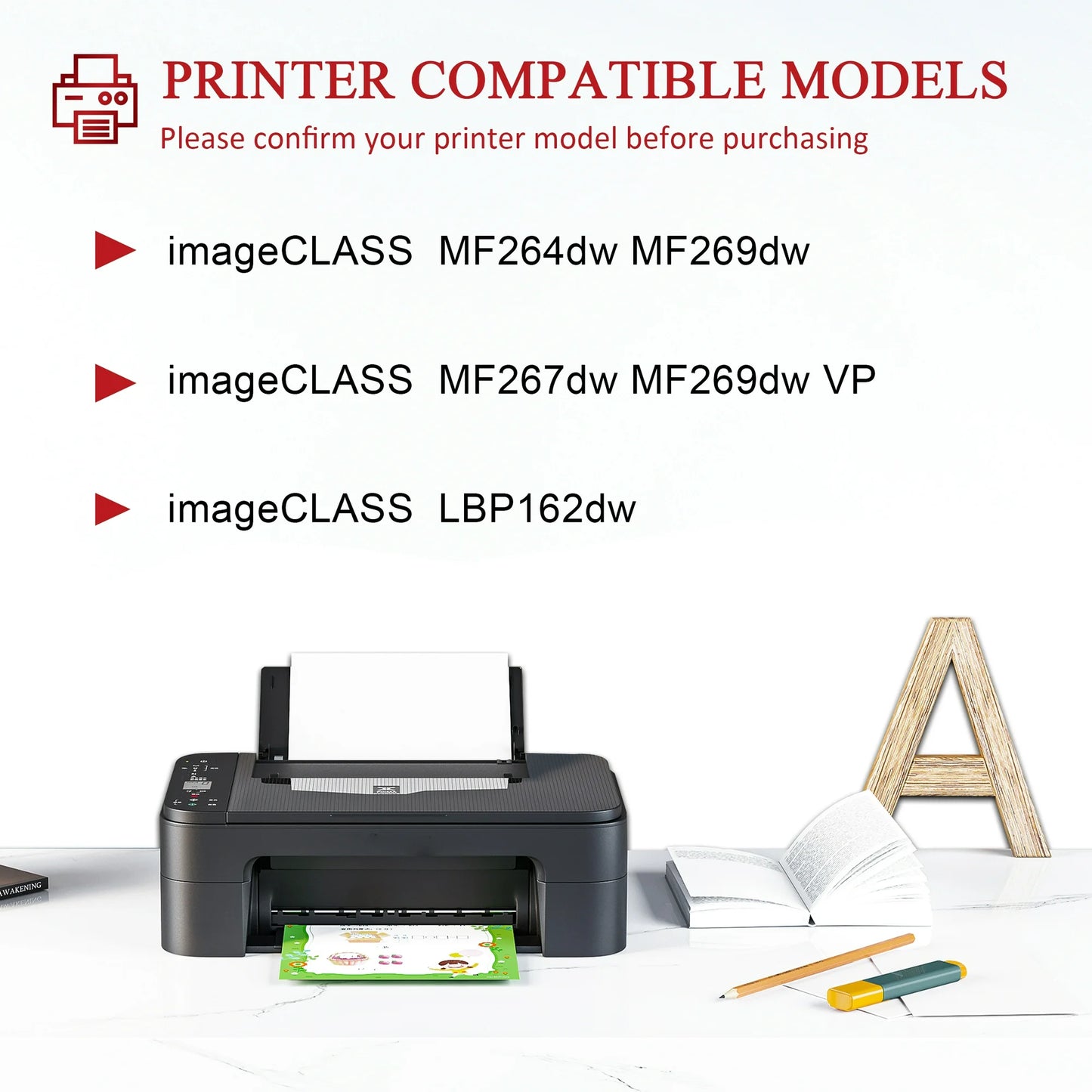 051 Drum Unit Replacement for Canon 051 Drum for LBP162dw MF264dw Printer（1-Pack）