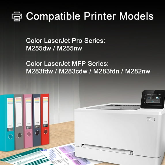 206X W2110X Toner Cartridge 4-Pack Compatible for HP206X 206A 206 for Color Laserjet Pro MFP M283fdw M255dw M283cdw M283 M255 Printer Ink (Black Cyan Magenta Yellow)