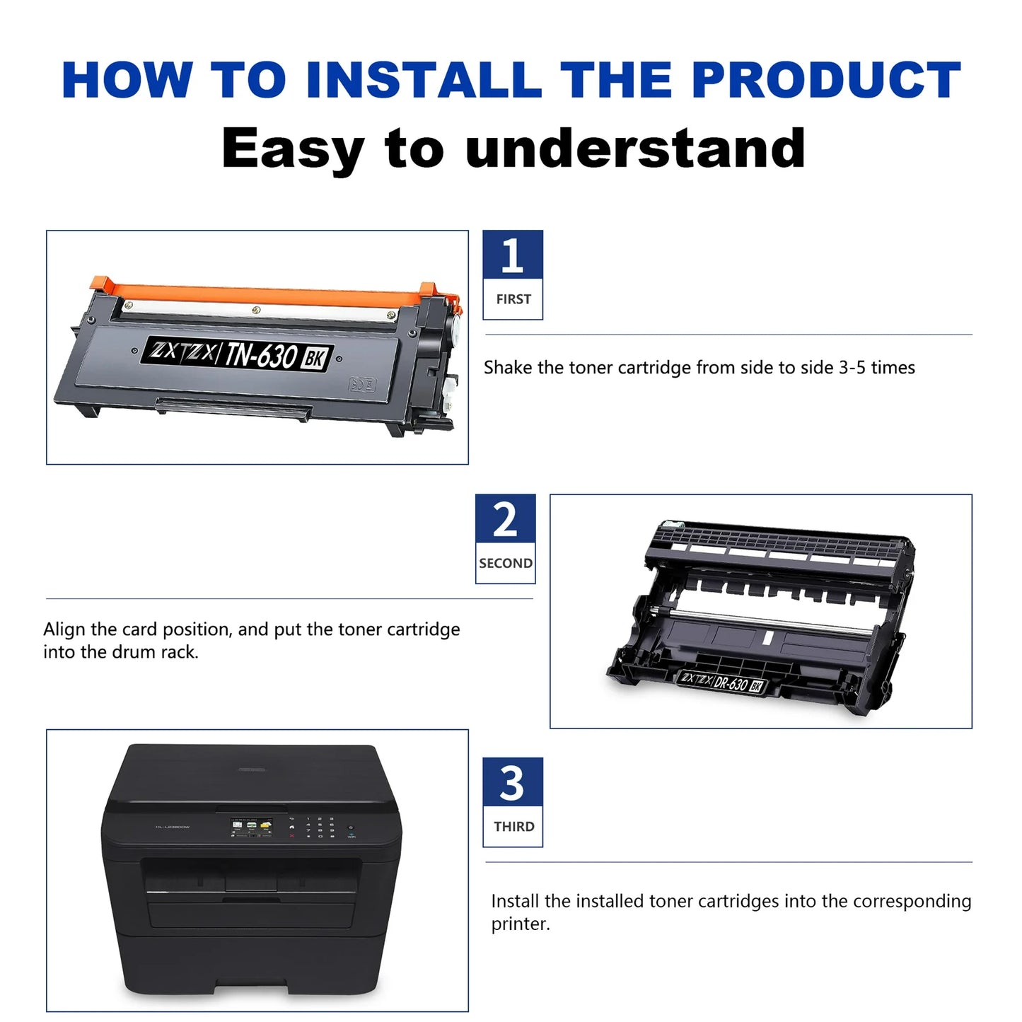 DR630 Drum for Brother DR630 Drum Unit Black HL-L2380DW MFC-L2680W Printer 2 Pack