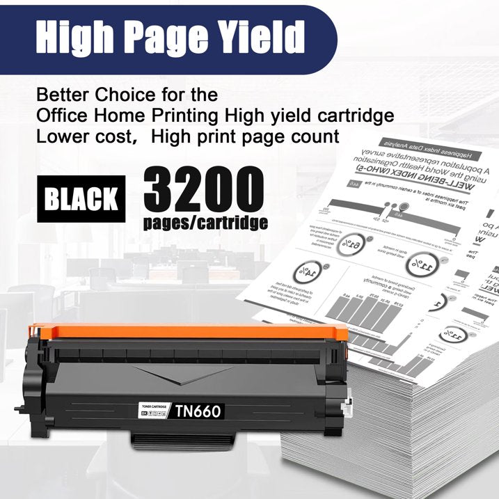 TN660 Toner Cartridge Compatible for Brother TN660 TN-660 TN 660 Toner Cartridges for MFC-L2750DWXL HL-L2370DW DCP-L2550DW Printer (Black,1 Pack)