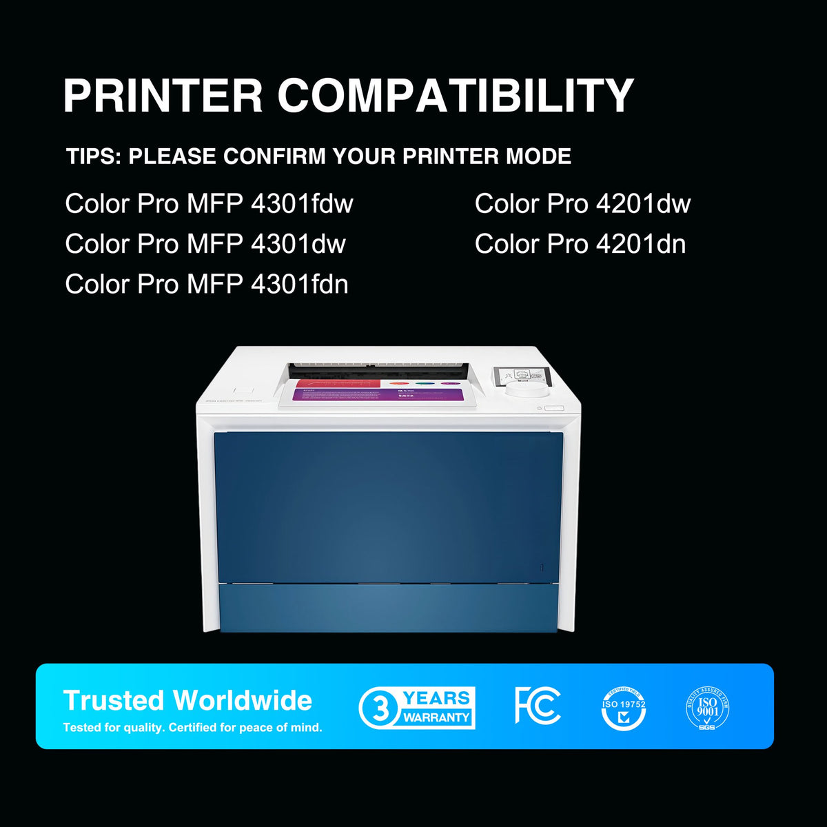 210X Toner Cartridges (with Chip) Compatible for 210X W2100X W2101X W2102X W2103X Color Laser Jet Pro MFP 4301fdw Toner, MFP Pro 4301fdn 4201dw 4201dn 4301 4201 Series Printer (4 Pack)