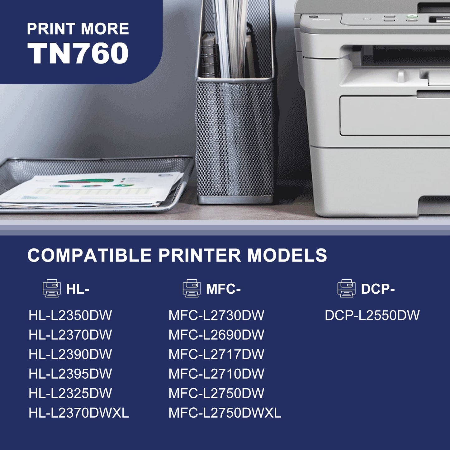 TN730 Toner Cartridge Compatible for Brother TN730 TN-730 TN 730 Toner Cartridges for MFC-L2750DWXL HL-L2370DW DCP-L2550DW Printer (Black,1 Pack)