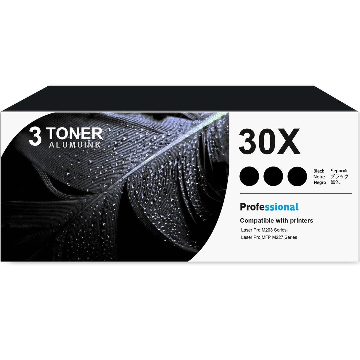 30X CF230X Toner Cartridge Black 3-Pack Compatible for 30X CF230X Toner Cartridges for Laser Pro M203 Series; Laser Pro MFP M227 Series Printer