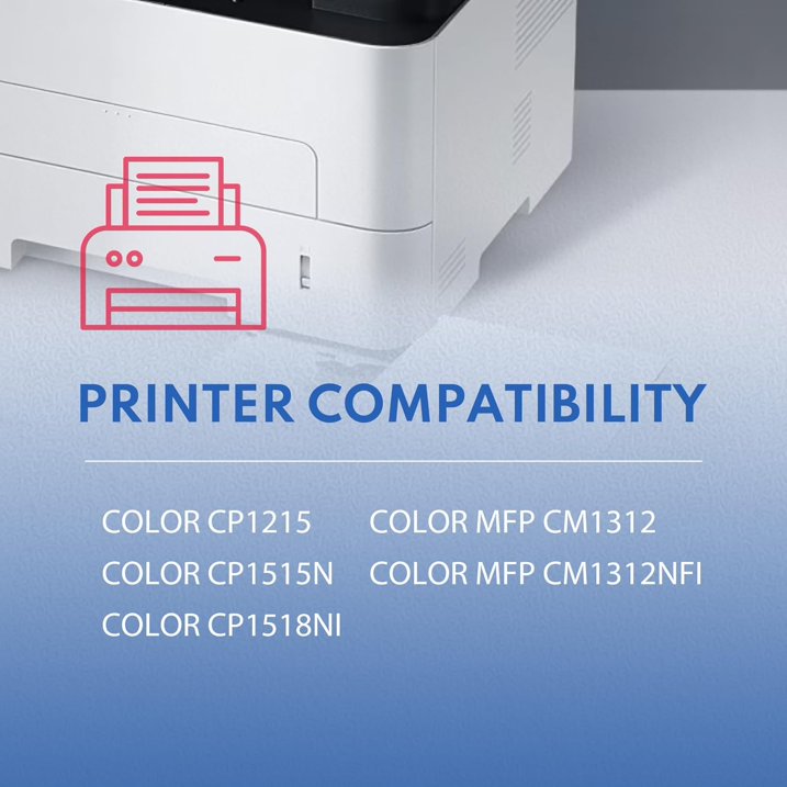 125A Black Cyan Magenta Yellow Toner Cartridges (4 Pack) Compatible for HP 215A Toner Cartridge Set Color CP1215 1515N 1518NI Color MFP CM1312 CM1312NFI Series Printer | CB540A CB541A CB542A CB543A