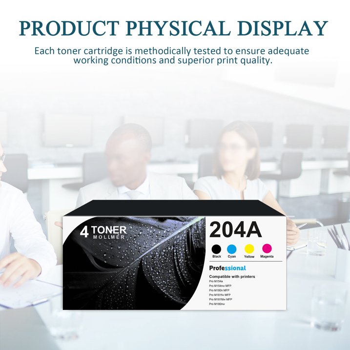 204A | CF510A CF511A CF512A CF513A Toner Cartridge 4 Pakc Compatible for Pro M154a M154nw MFP M180n M180nw Printers
