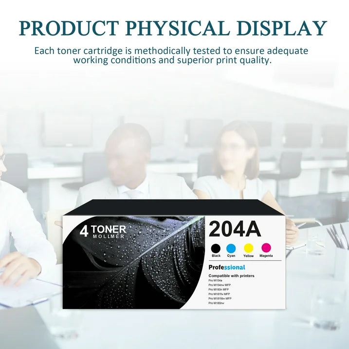 204A | CF510A CF511A CF512A CF513A Toner Cartridge 4 Pakc Compatible for HP Pro M154a M154nw MFP M180n M180nw Printers