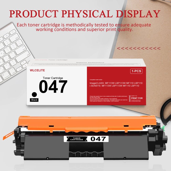 047 Toner Replacement for Canon 047 Black Toner Cartridge for Color imageCLASS LBP113W LBP112 LBP110 Printers