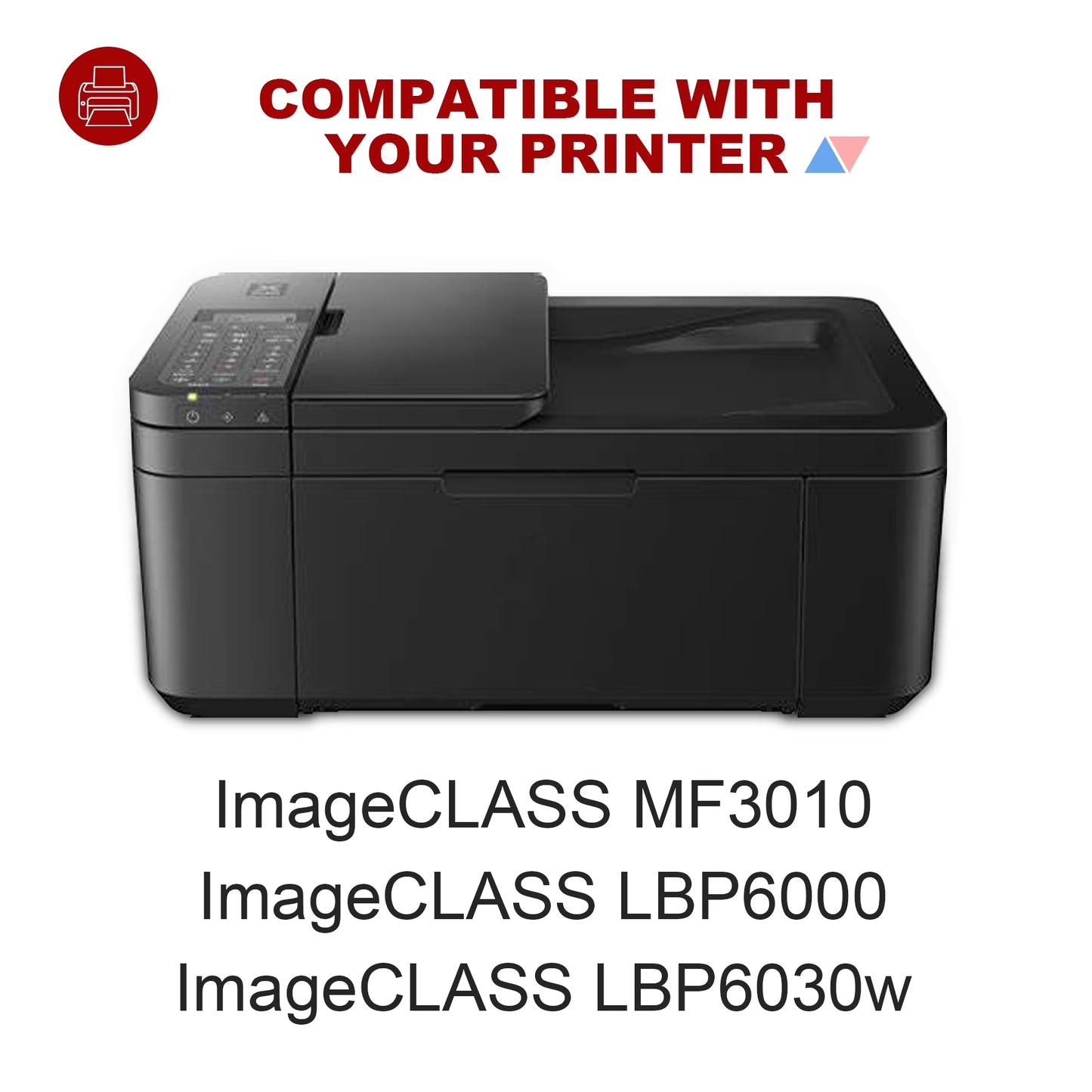 CRG 125 Black Toner Cartridge Compatible for Canon 125 CRG125 CRG-125 for Imageclass LBP6030w LBP6000 MF3010 Printer (4-Pack)