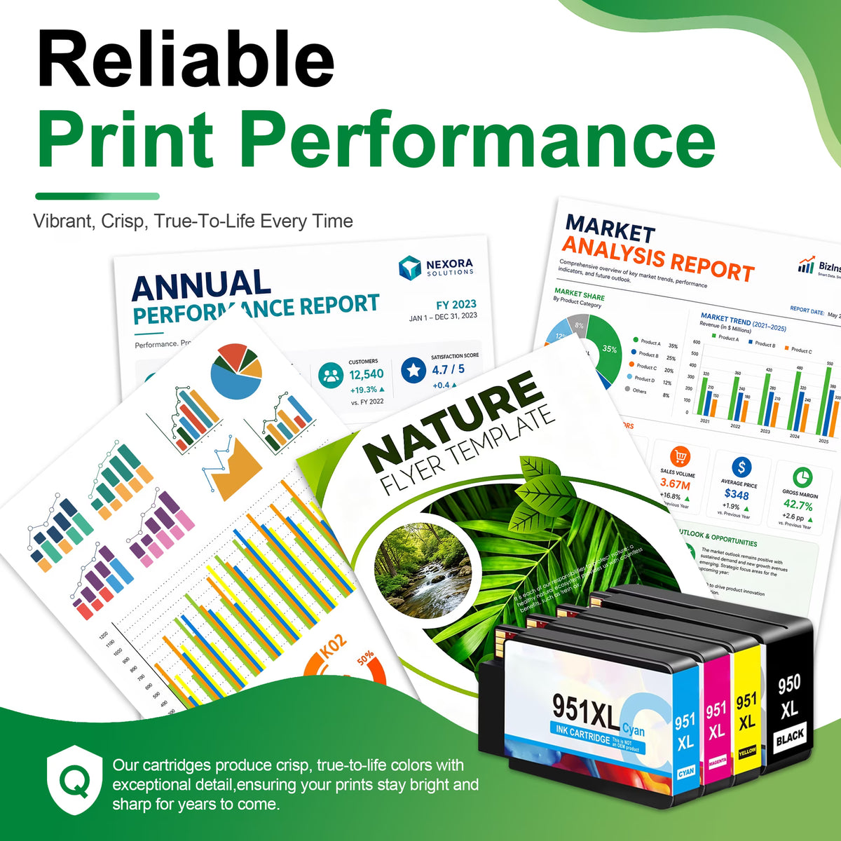 950XL 951XL Ink Cartridges Compatible for HP 950 951 Ink Cartridge 950 XL 951 XL for OfficeJet Pro 8610 8600 8620 276dw 251dw Printers (4 Pack)