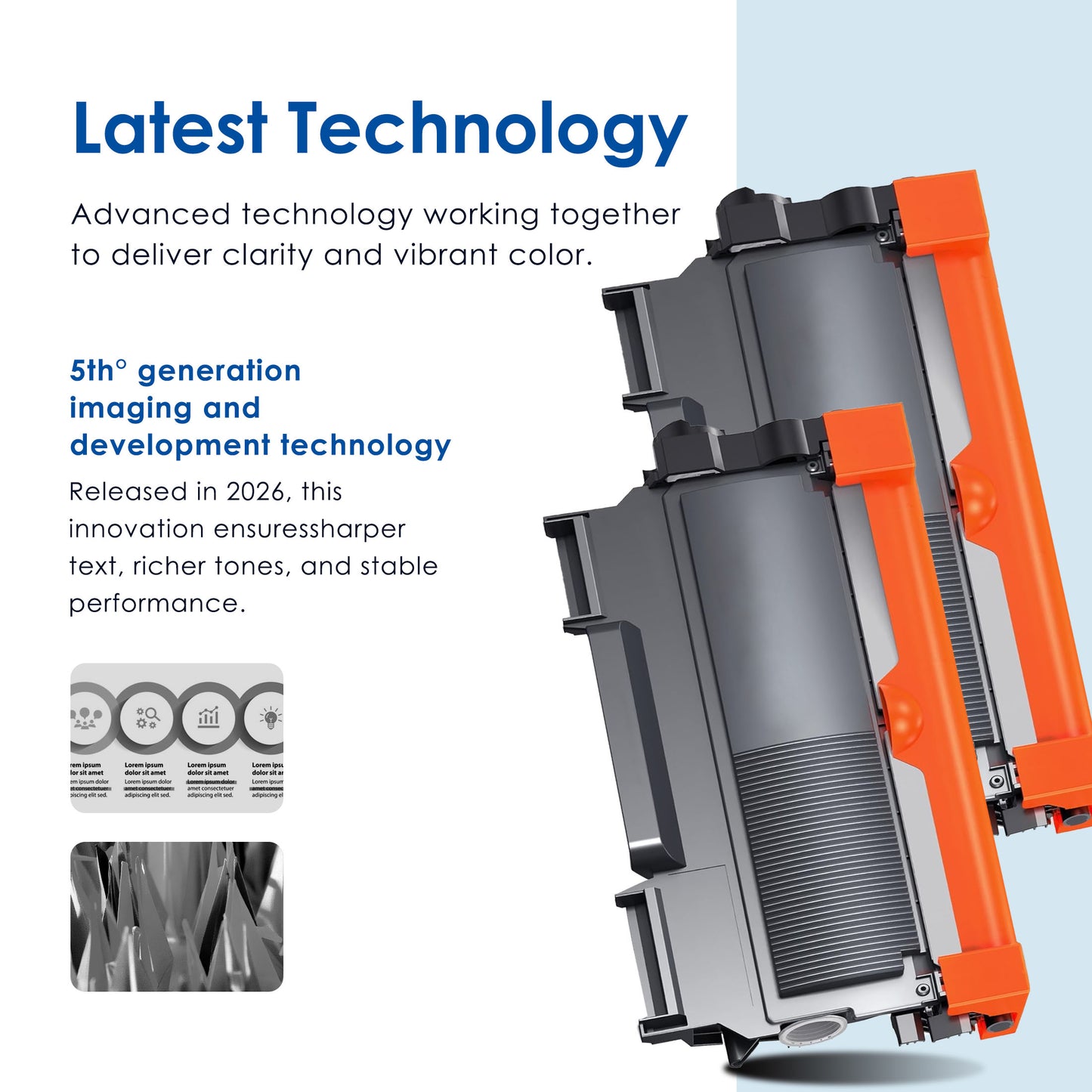 TN-450 TN 450 Toner Cartridge Compatible for Brother TN450 High Yield Black Works with DCP-7060D Intellifax-2840 HL-2130 2132 [ 3 Black ]