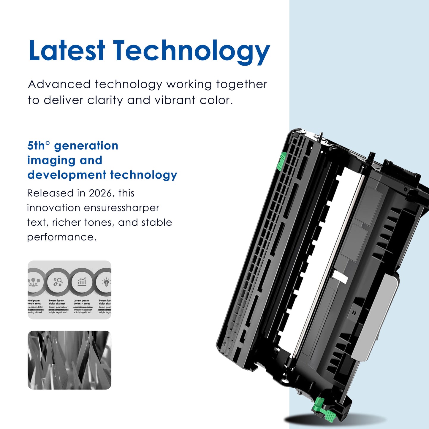 DR420 DR 420 Drum Unit Compatible for Brother DR420 High Yield Black Works with DCP-7060D Intellifax-2840 HL-2130 2132 [ 1-Pack, 12000 Pages Per drum unit ]