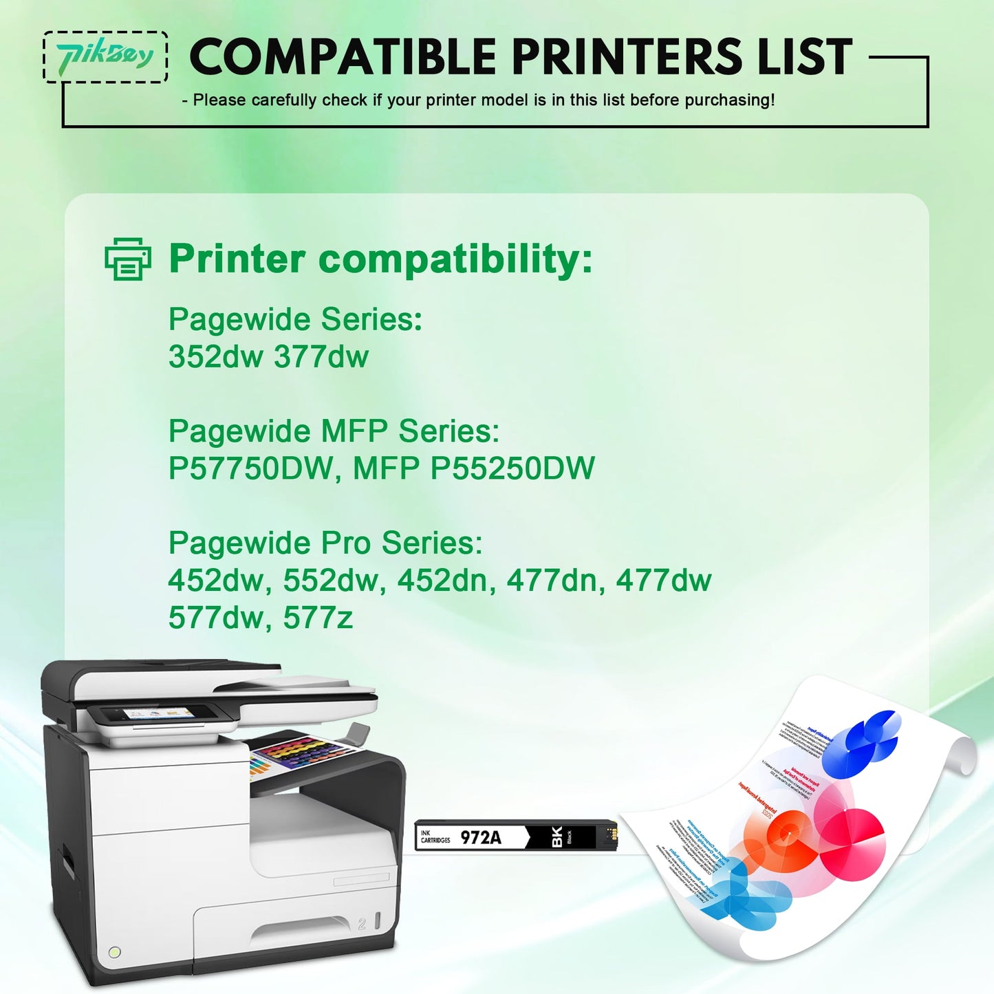 972A Ink Cartridges 1-Pack Black Compatible for HP972 Ink Cartridges for Pagewide Pro 477dw 577dw 452dw 477dn 452dn 577z 552dw 377dw P55250dw Printers