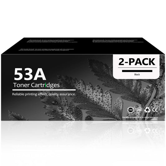 53A Toner Cartridge Compatible for 53A Q7553A Toner Cartridge for P2014 P2014n Printer (2 Pack)