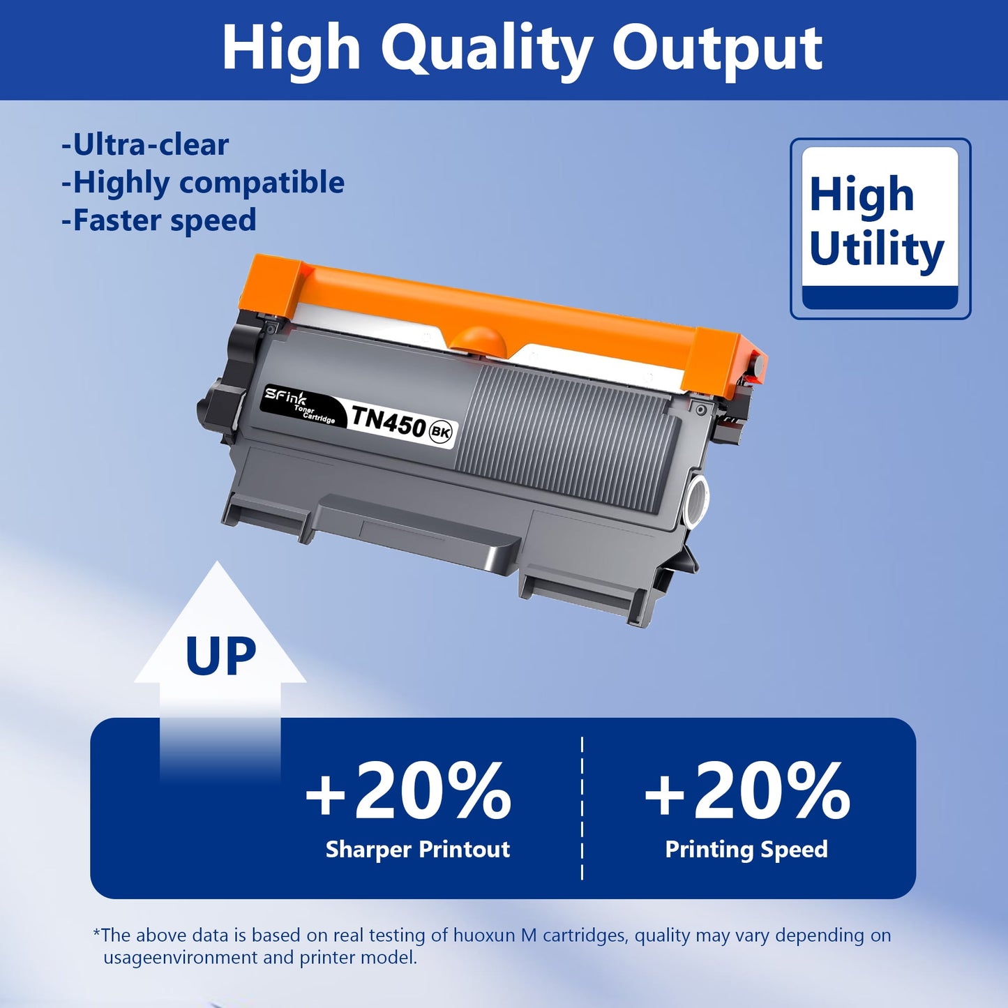 TN450 High Yield Toner Cartridge 4 Black Replacement for Brother TN-450 Toner for HL-2280DW HL-2270DW DCP-7065DN Printer