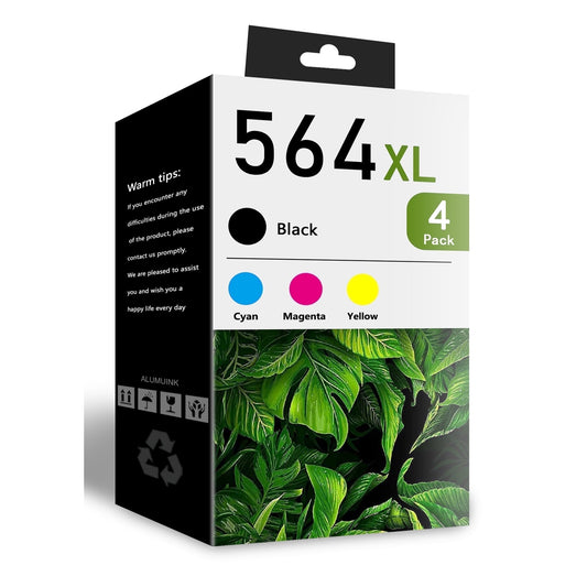 564XL Ink Cartridge (4-Pack Black/ Cyan/ Magenta/ Yellow) Compatible for HP564 XL Ink Cartridges for DeskJet 3520 OfficeJet 4620 PhotoSmart B8550 Printer