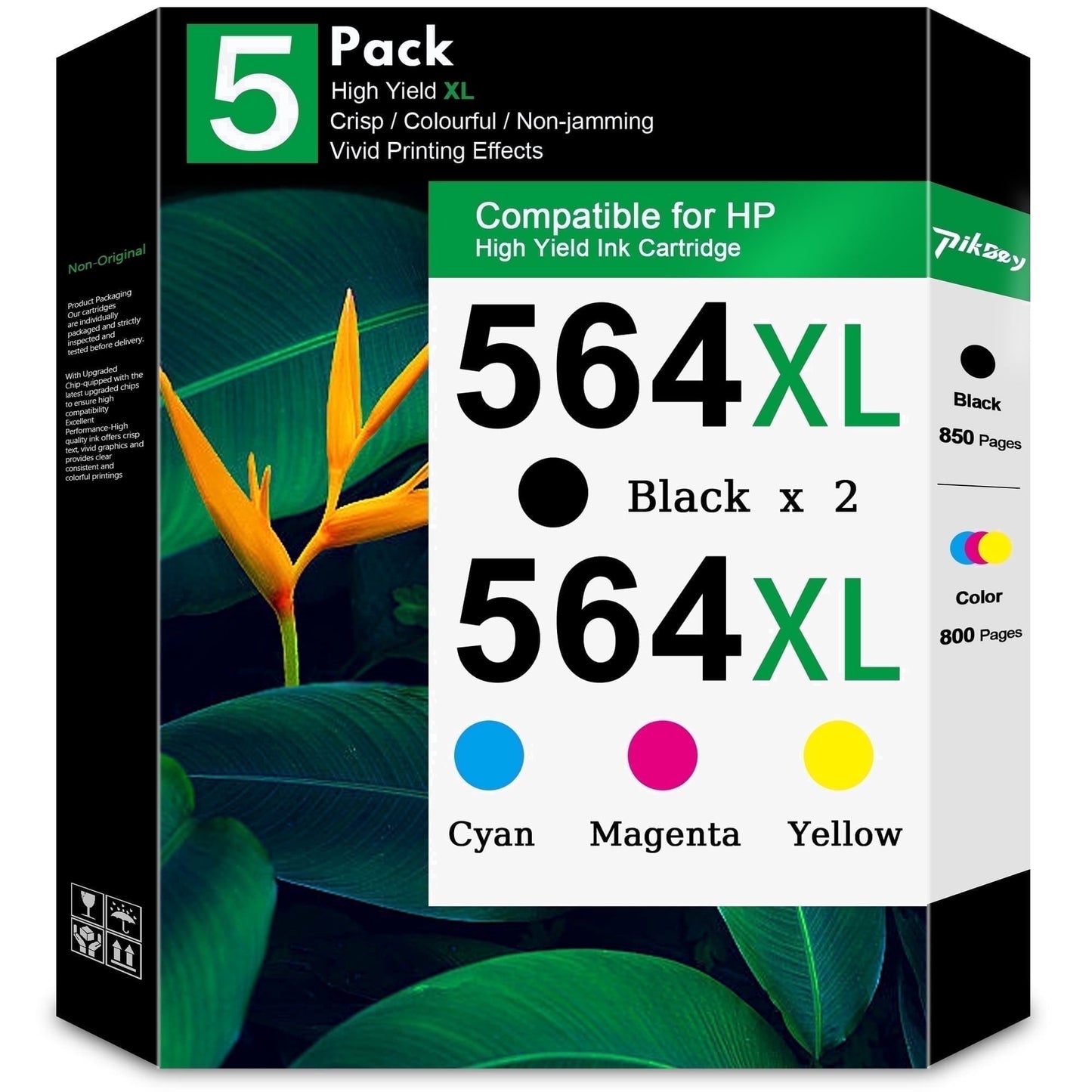 564XL 564 XL Ink Cartridges Combo Pack (5 Pack) - Compatible for HP 564 Ink Works with DeskJet 3520 OfficeJet 4620 Printers